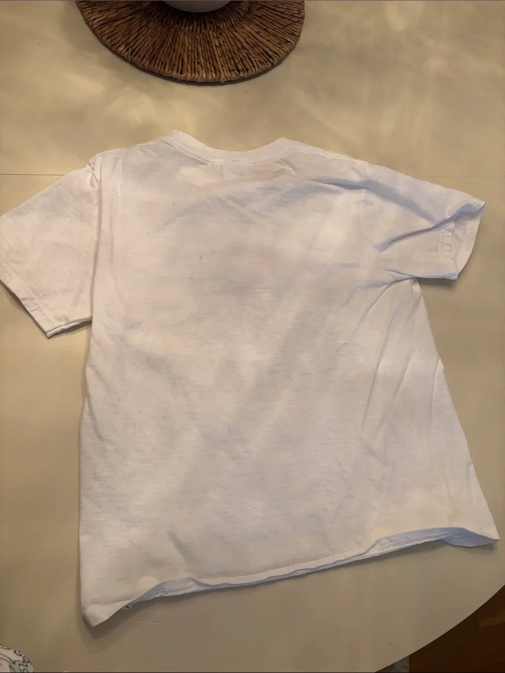 Girls' White Short Sleeve Tee - Pink 